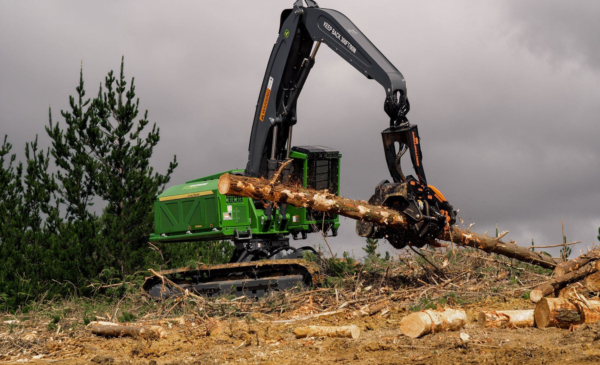 Log loader working in the forest
